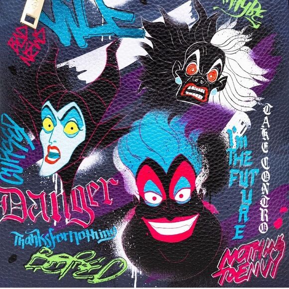 WondaPop Disney Villains Pop Art Mini Backpack in Black. Limited Edition. NWT! - Picture 5 of 16